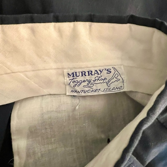 Navy and Green Nantucket Frog Patterned Men's Shorts - Picture 4 of 4